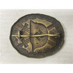 Three WW2 German badges - Close Combat Clasp; Army Flak badge; and Wound badge