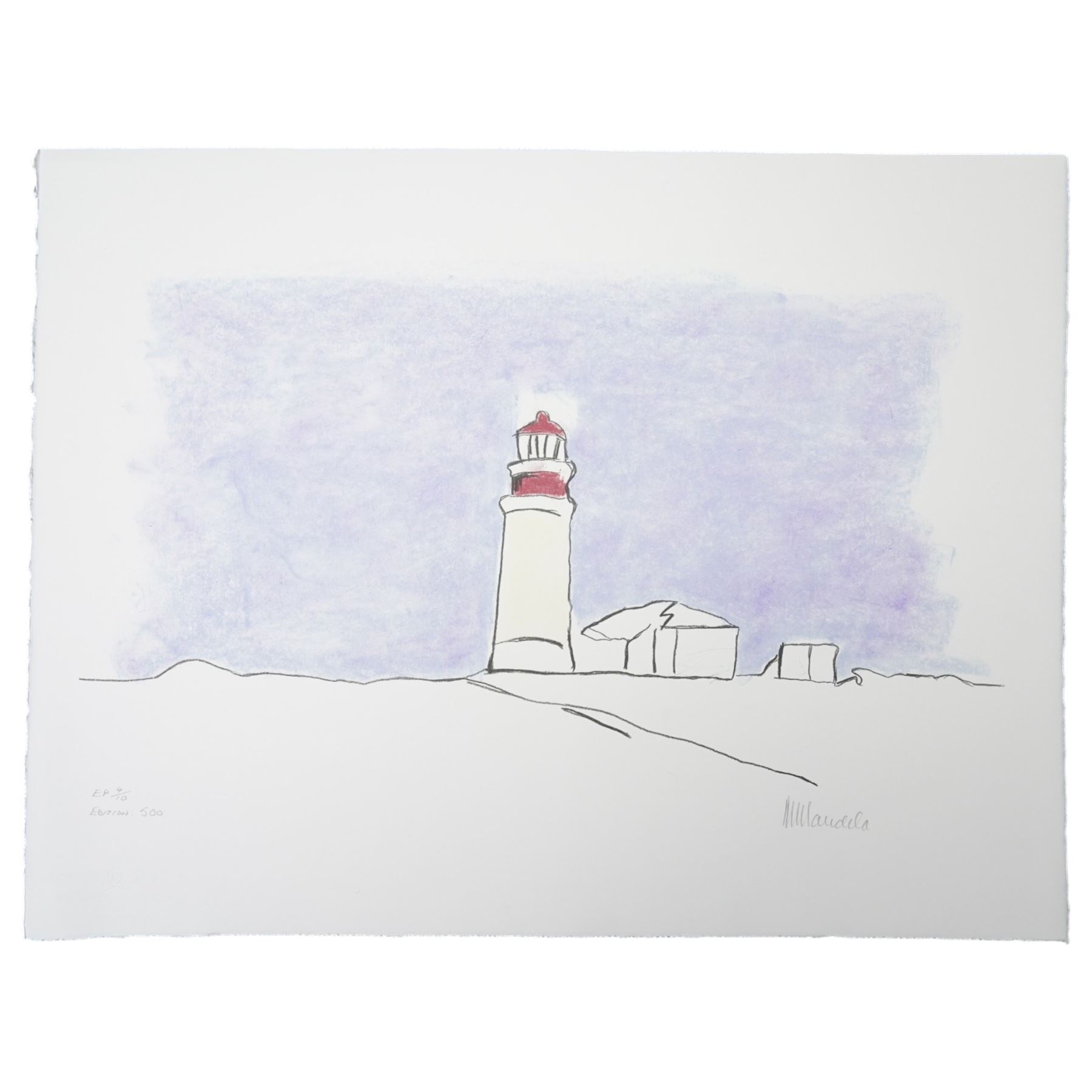 Nelson Rolihlahla Mandela (South African 1918-2013): 'My Robben Island' - ' 'The Church' 'The Lighthouse' 'The Cell' 'The Window' 'The Harbour' 'Motivation', set of six lithographs in colours signed and numbered EP 5/10 edition 500 in pencil with blindstamp, pub. by the Belgravia Gallery, 2002,  66cm x 50cm, together with original box (6) (unframed)