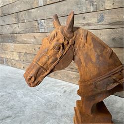 Cast iron Horse head on plinth
