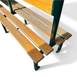 Industrial 'School' changing seat with coat hooks