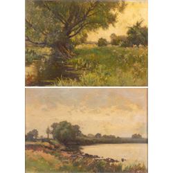 Sidney Valentine Gardner (Staithes Group 1869-1957): Lake and Forest Landscapes, two oils ...