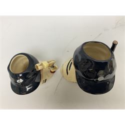 Royal Doulton limited edition figure of Geoffrey Boycott O.B.E, HN3890, no 253/8114, together with four Royal Doulton limited edition character jugs of cricket interest, comprising The Hampshire Cricketer D 6739, no 3903/5000, Freddie Trueman O.B.E, D 7090, no 502/9500, Brian Johnners Johnston, D 7018, no 1281/9500 and Len Hutton D 6945 no 263/9500, four with certificates, one with box