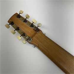 Scratch built hardwood Hawaiian electric guitar with eight strings L82cm