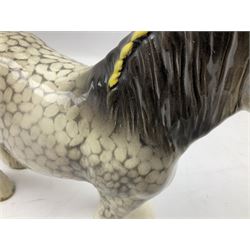 Beswick Shire horse in rocking horse grey no. 818, with printed mark beneath, H21cm