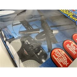 Blade Runners Series Extreme Indoor Rescue Helicopter; boxed with radio control; quantity of Lehmann Gnomy plastic model railway items; and other toys and figures etc