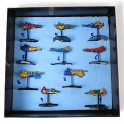 Games Workshop Space Fleet, classic space battle game, with painted figures, board and instructions, in two boxes