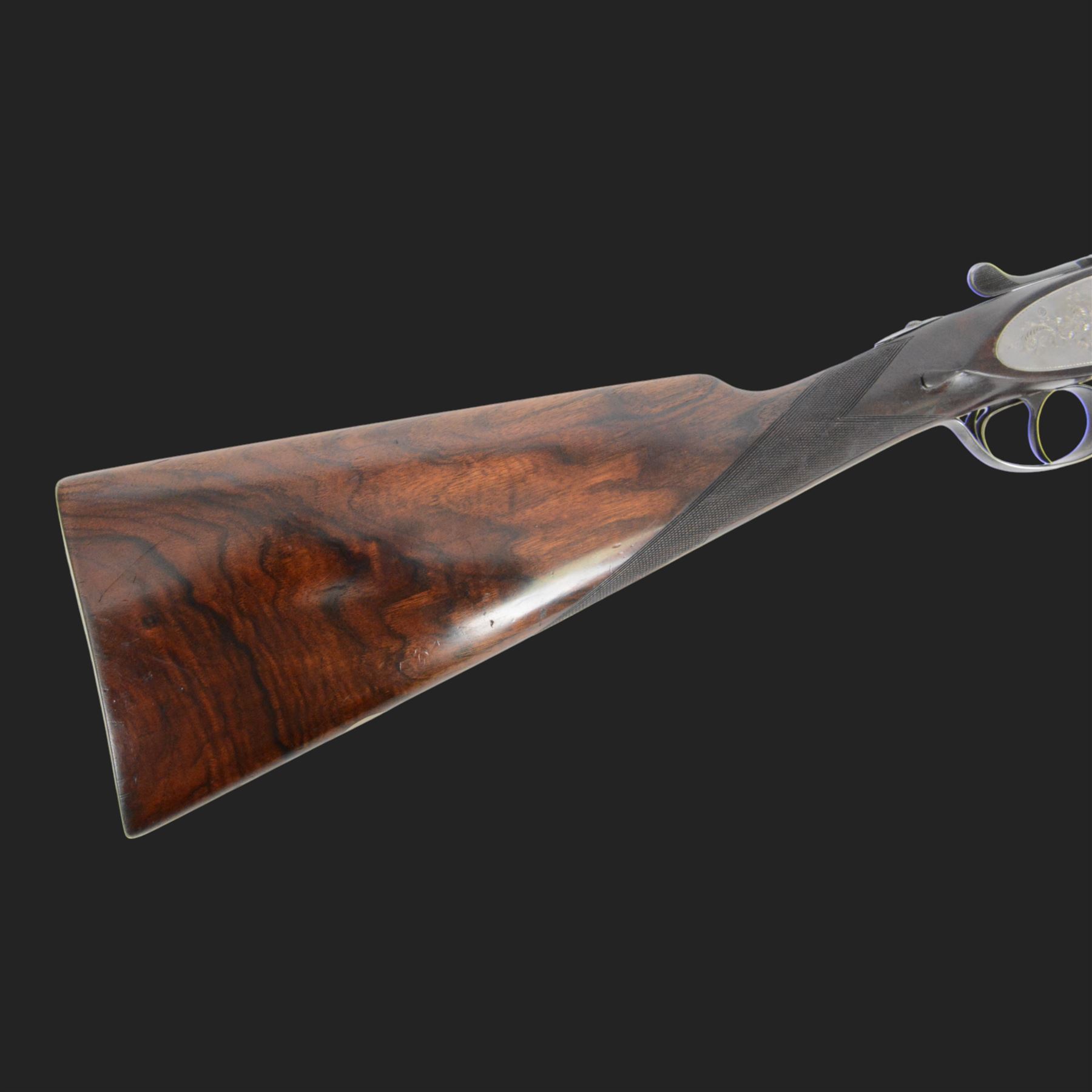 Giovanelli-engraved 12 bore double trigger side plate boxlock ejector, side by side double barrel shotgun with 69cm (27