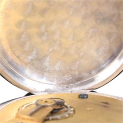 Silver pocket watch on silver plated chain, gold plated Garrard pocket watch with presentation engraving on reverse and one other