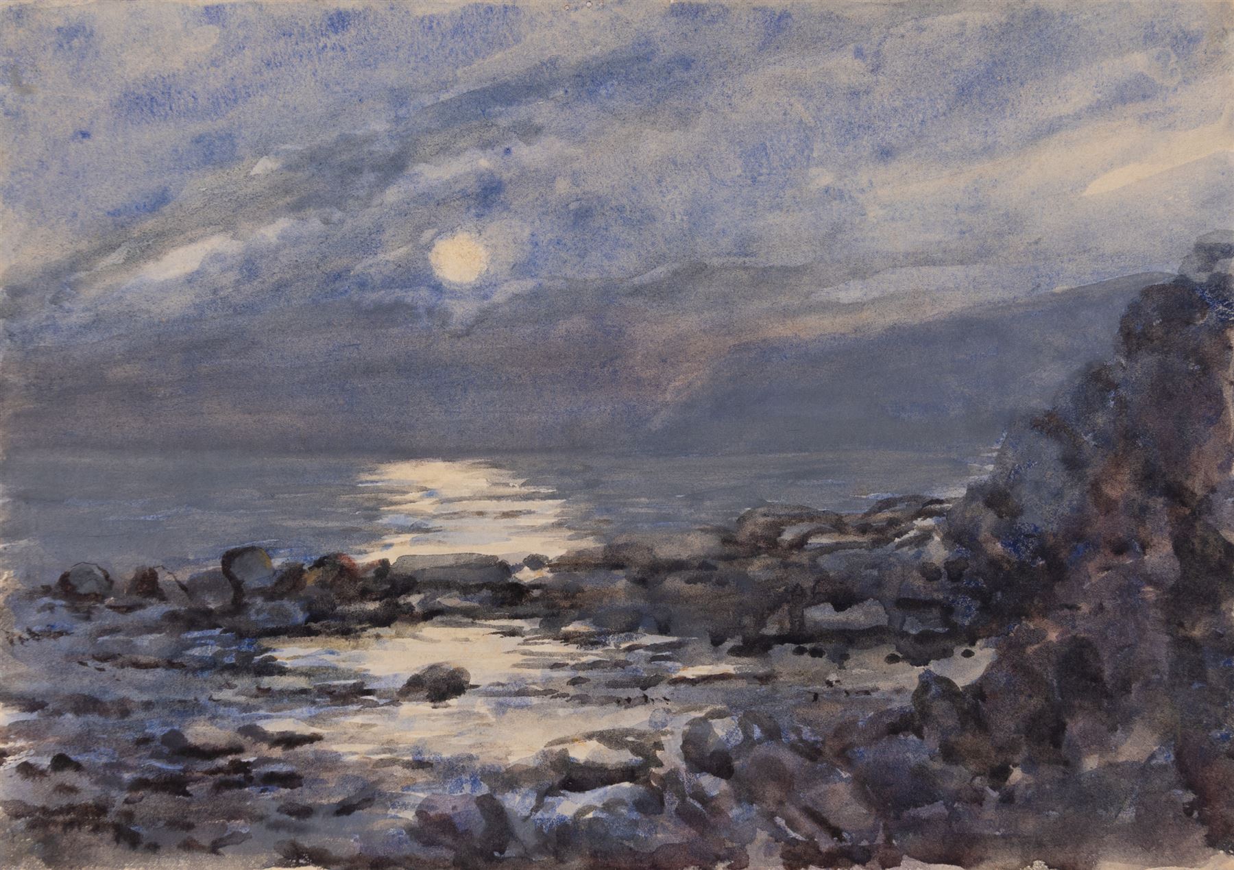 George Farquhar Pennington (British 1872-1961): Robin Hoods Bay and Runswick Bay, four watercolours, one signed with monogram, max 25cm x 35cm (4) (unframed)