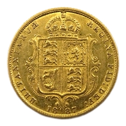 1887 gold half sovereign