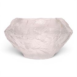 Glasbruk bowl by Gote Augustsen for Ruda, of textured dimond form, H12cm
