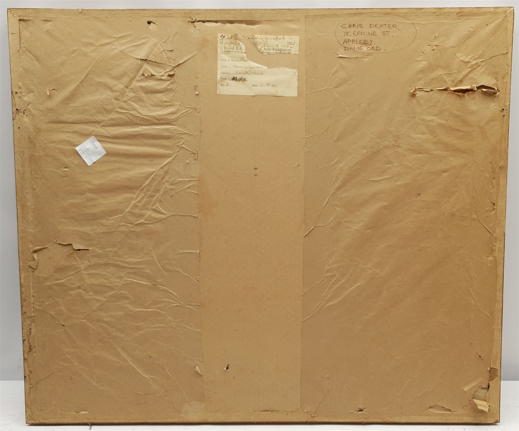 Max Rayton (Australian 20th century): Tough as Old Boots, charcoal signed, dated '46 on exhibition label verso 34cm x 46cm 
Provenance: exh. Royal South Australian Society of Arts, September 1946, label verso