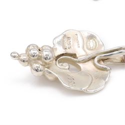 Pair of George Jensen Heritage Collection 'Year' silver earrings, each stud suspending a bunch of grapes with vine leaves, hallmarked and dated 1996, boxed