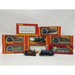 Hornby ‘00’ gauge - LBSC Class A1 0-6-0 ‘Brighton Works’ Terrier locomotive no.32635; LBSC E2 Class 0-6-0 tank locomotive no.100; BR Class 3F Jinty 0-6-0 tank locomotive no.47480; Caledonian ‘Pug’ Class 0-4-0 Saddle Tank locomotive no.270; GNR Class J13 0-6-0 Saddle Tank locomotive no.1247; LNER Class J83 0-6-0 locomotive no.8477; Class J52 0-6-0T locomotive no.68831 in BR black; in original boxes; BR Black 0-4-0 locomotive no.56025, in ‘Smokey Joe’ box; two further loose locomotives comprising ‘Waddon’ 0-6-0 locomotive no.54 and Caledonian Railway 0-4-0 locomotive no.270 (10) 