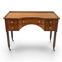 In the manner of Gillows - Regency period mahogany kneehole dressing table or writing desk...
