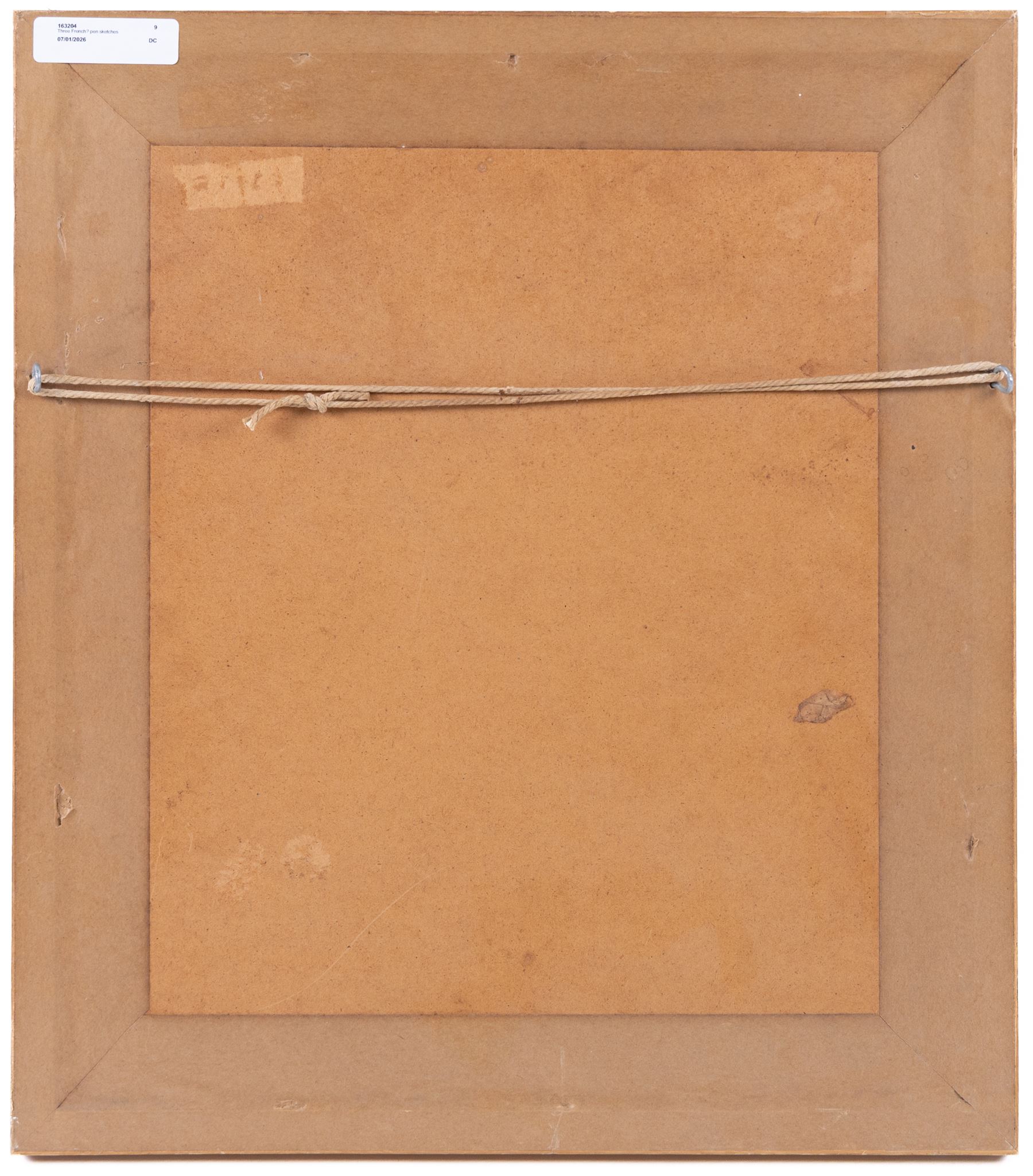 Swiss/French School (19th century): Donkey Heading to Market and Figural Studies, three ink sketches, one indistinctly signed and inscribed, max 17cm x 11cm (3)