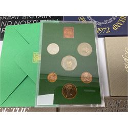 Thirteen Great British coin year sets, dated 1971, 1972, 1973, 1974, 1975, 1976, 1977, two 1978, 1979, 1980, 1981 and 1982, all in plastic displays with card covers