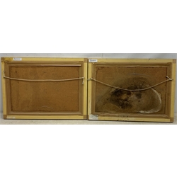 N C Hanson (British 20th century): 'Stepping Stones Throstle Nest Littlebeck' & a River scene, pair oils on board signed one titled verso 32cm x 47cm (2)