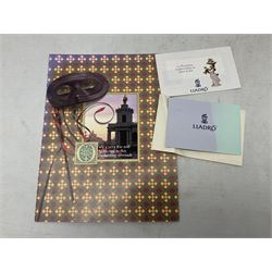 Lladro figure, Jester Serenade, modelled as a ballerina with bouquet of flowers seated before a jester playing the violin, limited edition 2541/3000, sculpted by Antonio Ramos, no 5932, with original box, year issued 1993, year retired 1994, H37cm