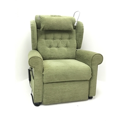 Willowbrook electric reclining armchair with massage unit and adjustable lamp, W90cm..