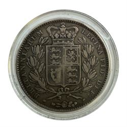 Three Queen Victoria silver crown coins, dated 1845, 1889 and 1893, housed in a case as 'The Queen Victoria Silver Crown Collection' with Westminster certificate