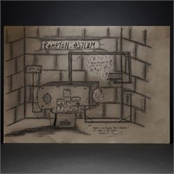 Charles Bronson (Charles Arthur Salvador) (British 1952-): A comprehensive collection of five hundred mixed media works executed between 2000 and 2025. Produced during the artist’s long-term incarceration, the works are primarily in ink, coloured pencil and mixed media on paper. The collection includes multiple formats: A5 (15 works), A4 (308 works), A3 (164 works) and A2 (13 works). Some are signed and dated; a number are executed on the reverse of official prison documents and other repurposed materials, reflecting the limited availability of art materials within the prison environment. This collection represents the largest body of the artist’s work to be offered as a single lot and has not previously been available on the market. (500) (unframed)

Notes: Dated examples span the period from 2000 to 2025, with the greatest concentration produced between 2012 and 2019 and including a group of recent large-scale works from the final years of the period; approximately twenty percent are undated.