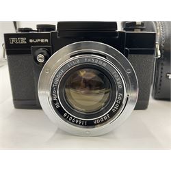 Topcon RE Super camera body, serial no.4681129, with 'RE. Auto-Topcor 1.8/5.8cm' lens, serial no. 11669018, in leather case