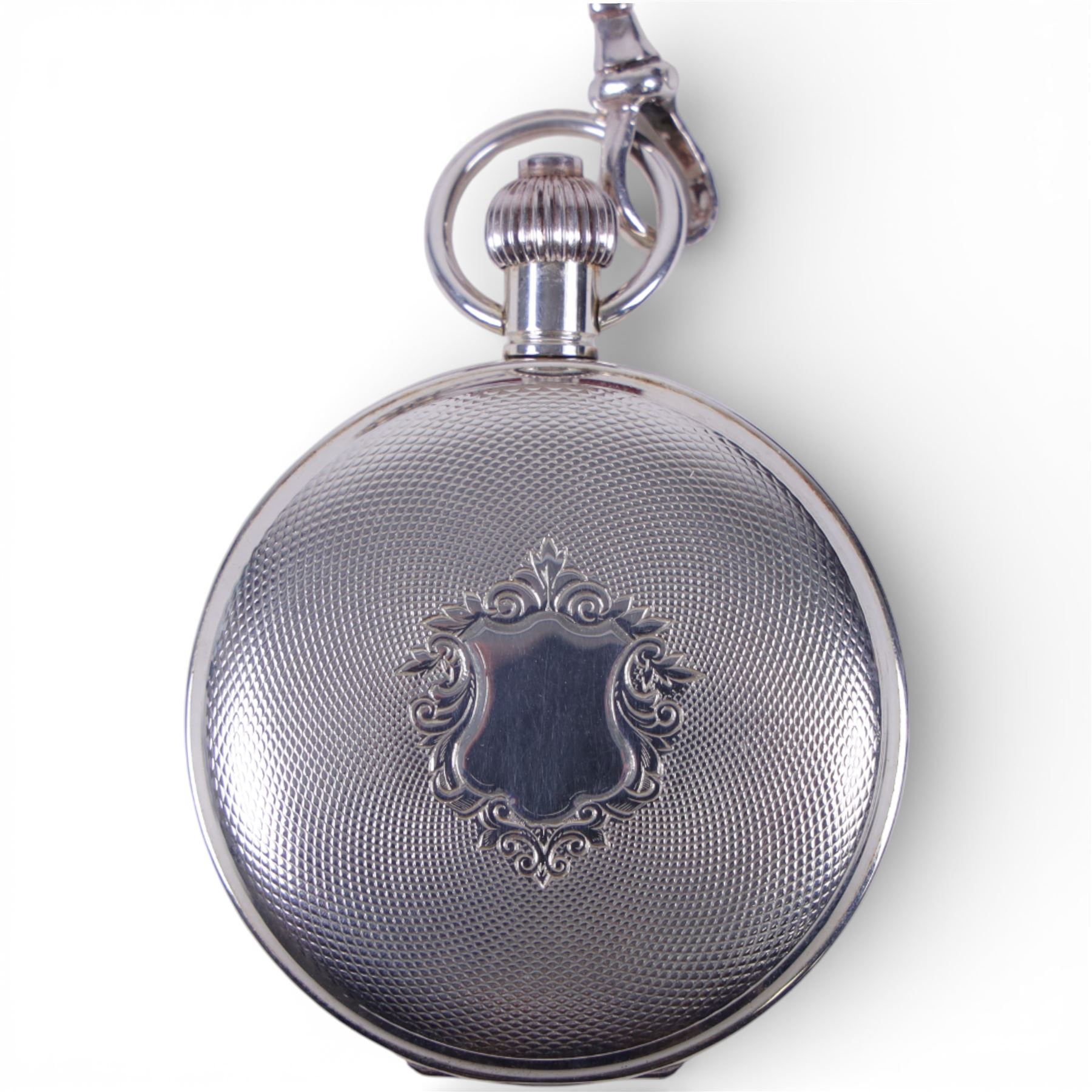 Silver cased Jean Pierre pocket watch with visible escapement, boxed
