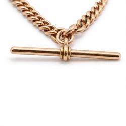 Victorian 9ct rose gold graduating Albert chain, Birmingham 1897