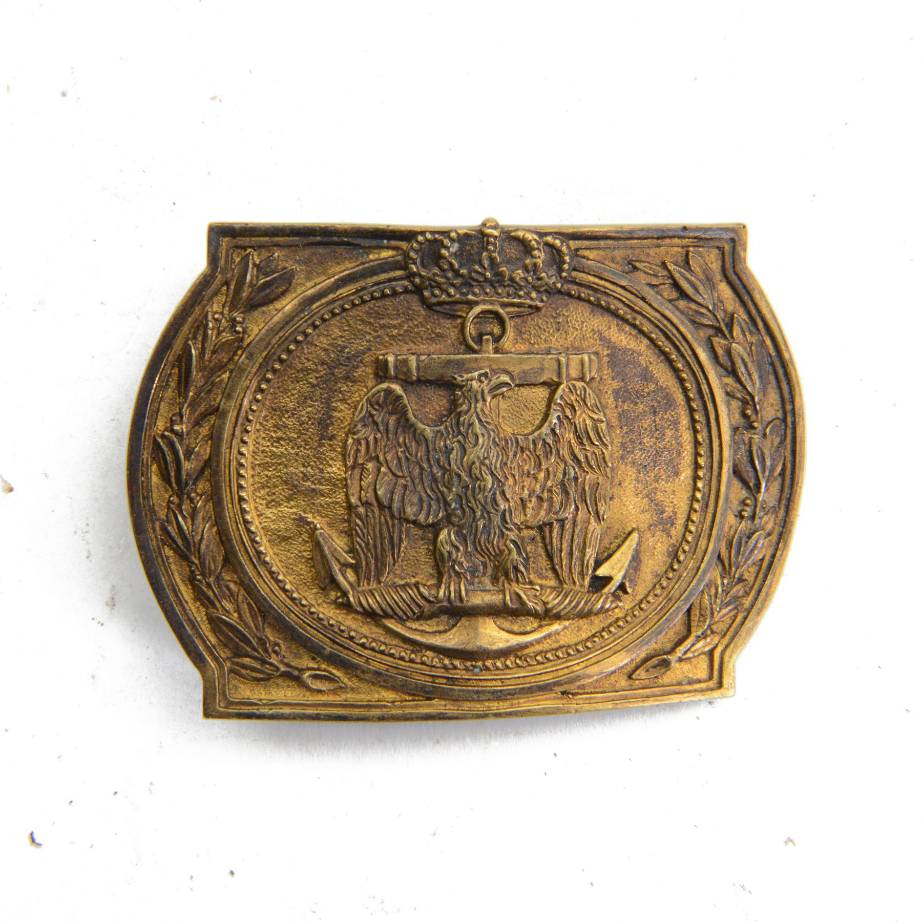 Napoleonic French Imperial Guard marine officers buckle, circa 1804, L9cm, H6cm