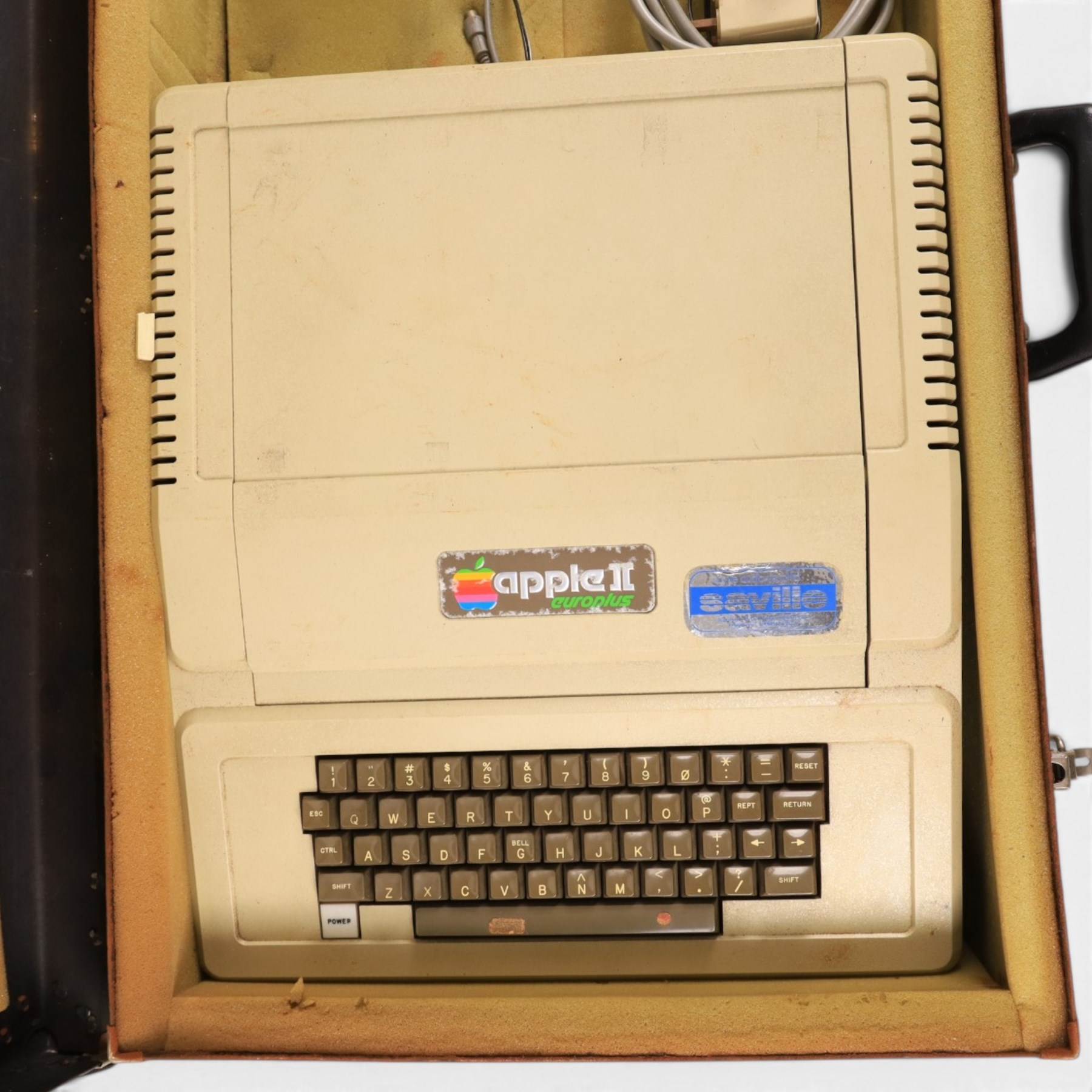 1980s Apple II Europlus computer with two Disk II disc drives and a Microbuffer 