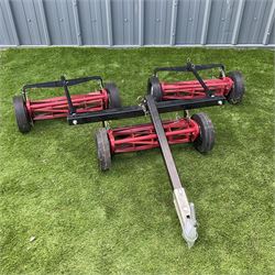 Three sectional trailed 58” mini gang mower, for ATV or ride on mower - very little use, new £1500. - THIS LOT IS TO BE COLLECTED BY APPOINTMENT FROM DUGGLEBY STORAGE, GREAT HILL, EASTFIELD, SCARBOROUGH, YO11 3TX