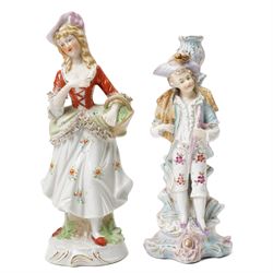 Pair of Samson of Paris male and female figures H26cm and two other figures