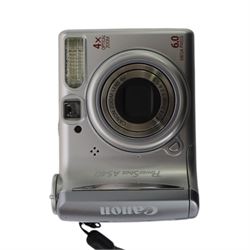 Six Canon compact digital cameras, comprising Ixus L-1, Ixus 850 IS, Ixus Z90, Ixus 960 IS, Powershot A1200 and Powershot A540, three with boxes