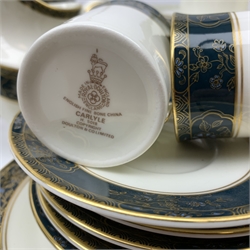A selection of Royal Doulton tea and dinner wares, comprising Carlyle pattern coffee pot, six coffee cans and six saucers, six side plates, jug, and twin handled lidded sucrier, and Sonnet pattern nine coffee cups and nine saucers, nine side plates, nine dessert plates, and nine salad plates. 