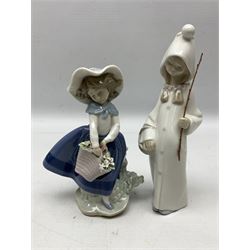 Four Lladro figures, comprising Pulling Dolls Carriage no 5044, Belinda with her Doll no 5045, Pretty Pickings no 5222 and Shepherdess with basket no 4678 