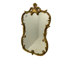 Mirror in gilt cast iron foliate frame