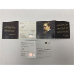 The Royal Mint United Kingdom 2012 ''Charles Dickens' silver proof piedfort two pound coin, cased with certificate