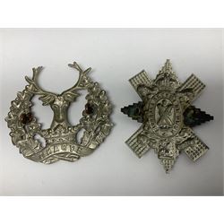 Thirteen Scottish metal Glengarry badges including Black Watch, Highland Regiment, Cameronians, Argyll & Sutherland, Seaforth Highlanders, Kings Scottish Own Borderers etc