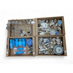 Collection of ceramics and glassware, including Victorian and later fairings, Galos figure...