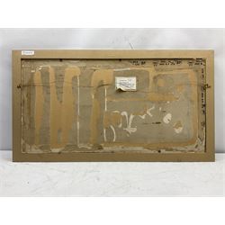 Enslin Hercules Du Plessis (South African 1894-1978): 'Llansteffan Castle' South Wales, watercolour and gouache unsigned, inscribed and titled verso 39cm x 79cm
Provenance: formally the property of Shell-Mex and BP Ltd, labelled verso
Notes: Enslin Du Plessis was born in Standerton, Transvaal. He became a journalist in the years before the first world war. Du Plessis settled in London in 1922. He began painting seriously in 1928, but never received formal training. He became a well known painter in London, and exhibited with the New Group on occasional visits to South Africa after 1938. Enslin Du Plessis was awarded the SA Academy medal of honour for painting in 1972.
