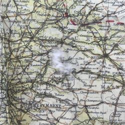 WWII British Parachute Regiment Escape and Evasion Silk Map, covering 'Zones of France', second edition H51cm