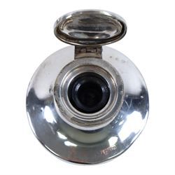 Pair of silver mounted capstan inkwells, both hallmarked