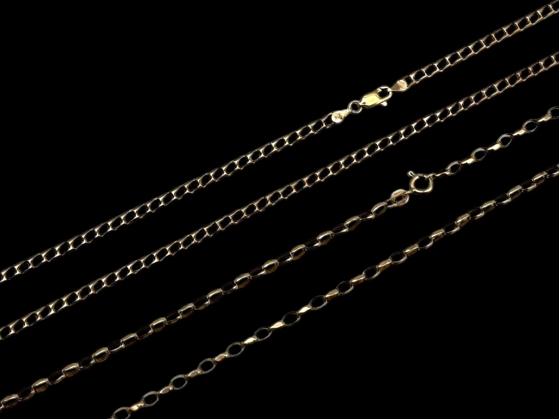 Two 9ct gold chains, both hallmarked 