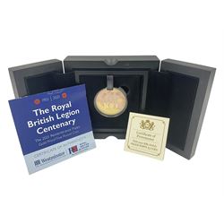 Queen Elizabeth II Bailiwick of Jersey 2021 '1921 2021 The Royal British Legion Centenary' gold proof five pound coin, cased with certificate