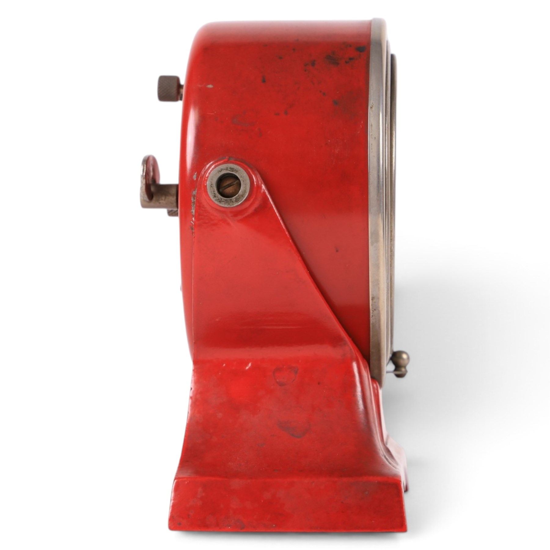 Eastman Kodak dark room timer, red metal body raised on base with swivel action, H14cm