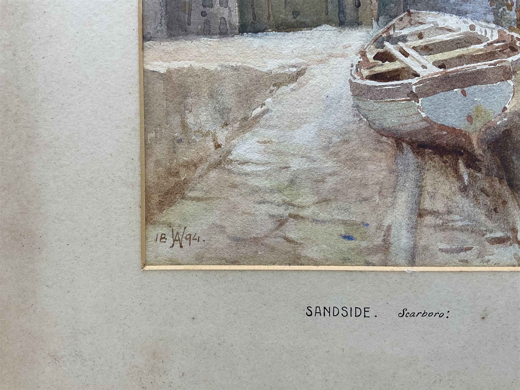 Charles William Adderton (British 1866-1944): 'Sandside Scarborough', watercolour signed with monogram and dated 1894, 25cm x 17.5cm (unframed)
Provenance: direct from the family of the artist Harry Wanless 1872-1934, part of a collection never previously seen on the market
Notes: Adderton was a friend of the brothers Harry and Charles Wanless, all of whom studied under Albert Strange at the Scarborough School of Art School. Adderton had a studio at 55 Sandside, Scarborough between 1894 and 1901, he moved to Ockbrook Derby and later to Robin Hoods Bay where he was a member of the Fylingdales Group of Artists