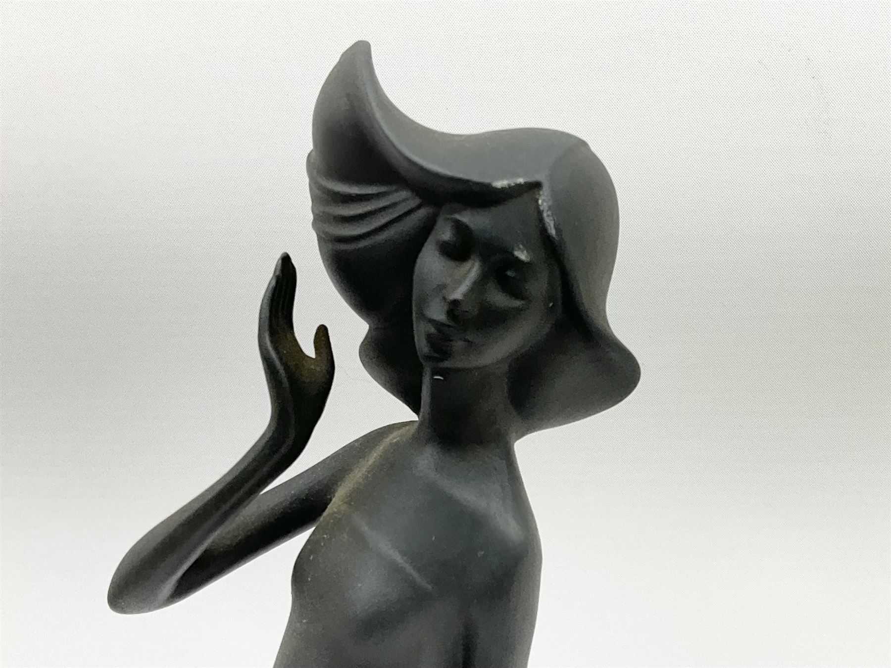 Four Royal Doulton Images figures comprising 'Happy Anniversary', 'Wedding Day', 'Congratulations' and 'Carefree', together with a set of three Heinrich collectors plates depicting Fairies.