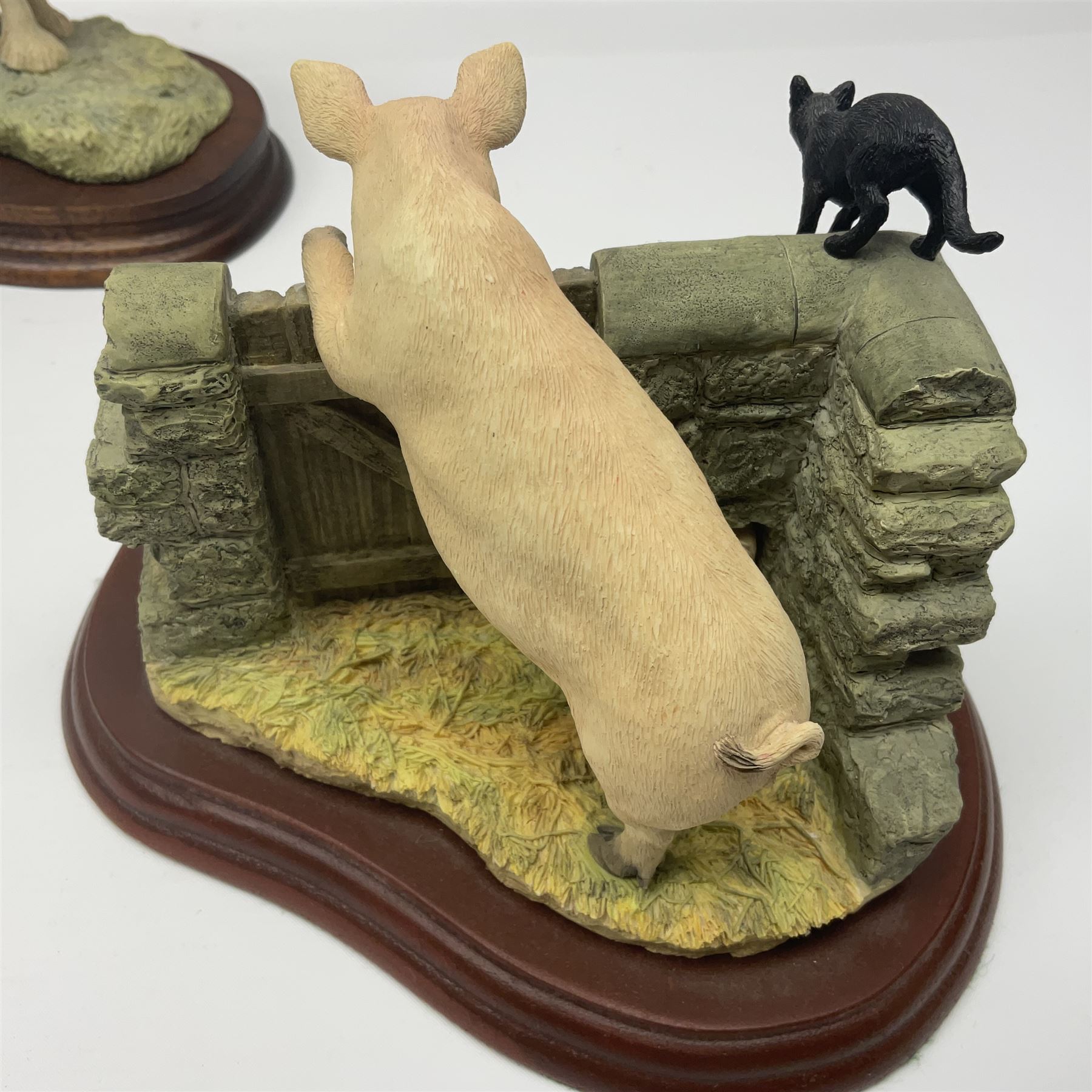 Collection of Border Fine Arts figures, comprising limited edition Supplementary Feeding 943/1750, On The Hill B0877, Run Rabbit Run JH42, James Herriott Studio Collection Venturing Out A22942 and Barn Owlets A25053, two with certificates (6)