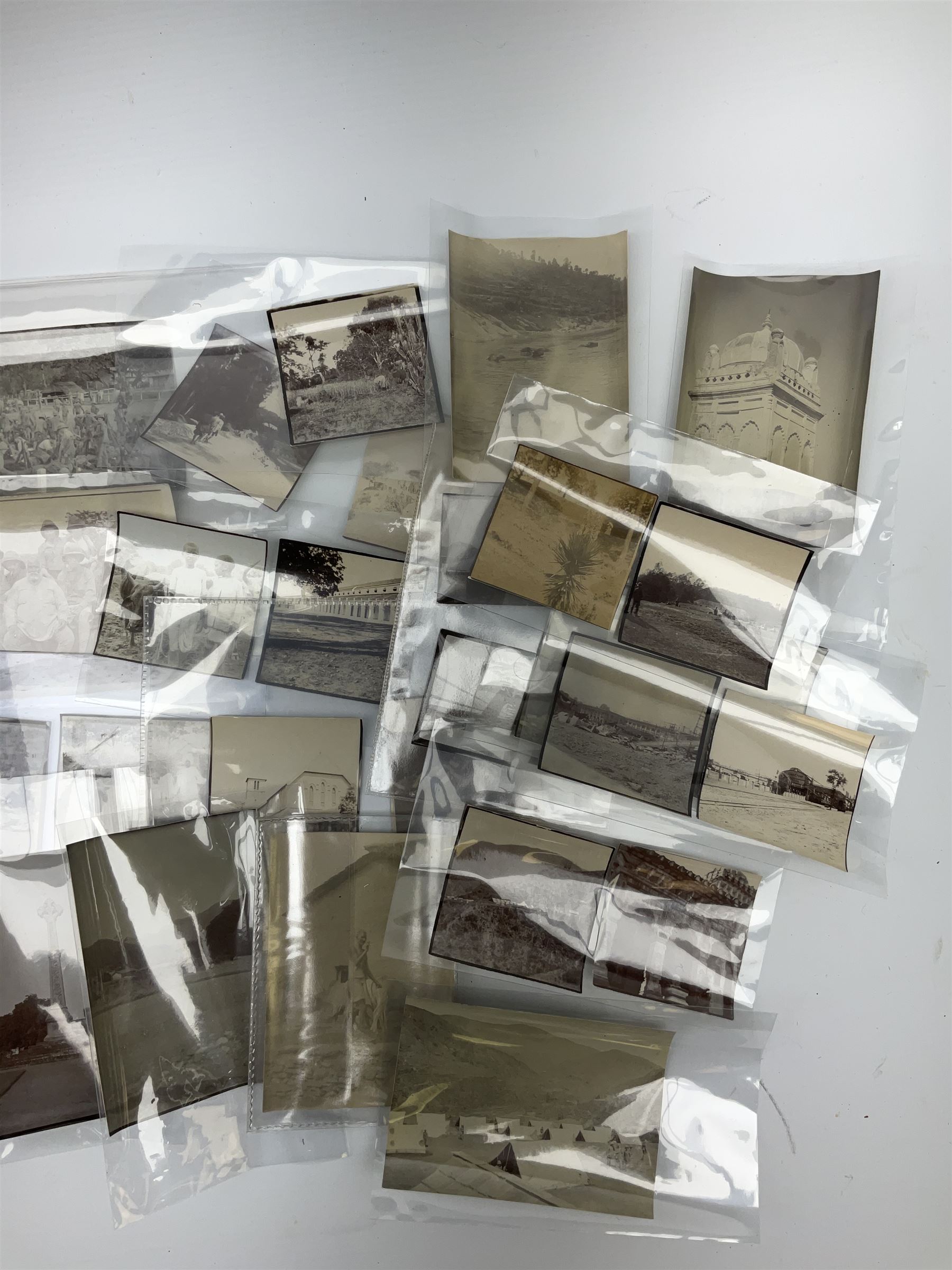 Ninety-two original photographs of the British Army in India during WW1 including march from Kathgodam to Military HQ at Raniket believed taken by one of the troops, various sizes, each with manuscript details verso.